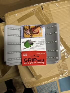 Gripmitt 857689007659 Silicone Kitchen Mitt 2pack Set Small/medium Gray