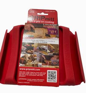 Gripmitt 857689007949 Silicone Kitchen Oven Mitt Red 2 Pack Set Wow Gear