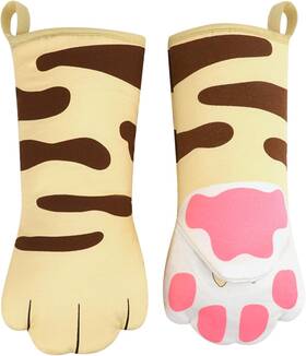 Cute-cat-oven-mitts-060 Group Limited 313051413492 1 Pair Cute Cat Claws Heat Resistant Cooking Baking Gloves Non-slip Kitchen Oven