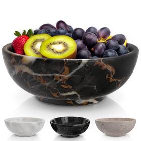 Gusto Nostro 198715761818 8 Inch Luxury Black Marble Decorative Bowl For And Gold
