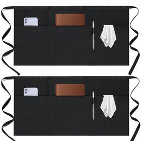 Gxrnydb 702408195110 2 Pack Server Apron - Waist Half Aprons For Black-pack-2