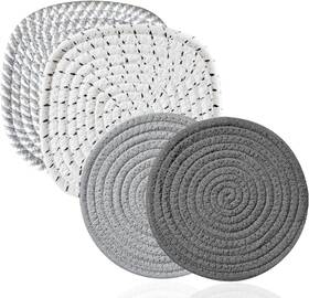 Grd-01 Gysyell 7 Inch Trivets For Hot Dishes Pots And Pans 4 Heat Gray