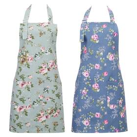 02326 H&e Aoliandatong 2pack Floral Aprons For Women Adjustable Kitchen Chef Apron