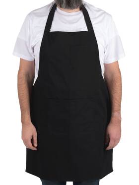 15599 H&e Chef Kitchen Apron 28 Inch X 32 Cotton Bib With Pockets For Cooking