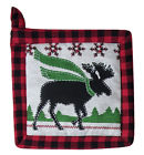H3232 Unbranded Camp Christmas Moose Print Cotton Country Kitchen 723886232326