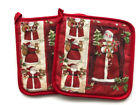 H4022 Kay Dee Designs Christmas Santa Claus Collage Kitchen Potholder Set