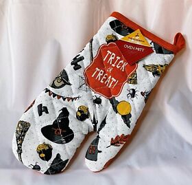 021halloweenma Halloween Oven Mitt Cute Festive Witches Hat Spiders Spooky Kitchen Glove Nwt