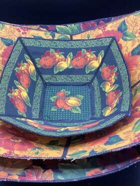 Eb270 Handmade Fabric Nesting Bowl Holders 3 Pc Set