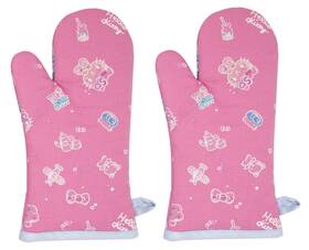 Hk-a50mit2 Handstand Kitchen Hello Kitty Commemorative 50th Anniversary Print Adult Oven Mitt Pair
