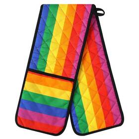 Usgrst01 Happjun Double Oven Mitt Colorful Rainbow 35x7in/88x18cm Long Mitts-colorful