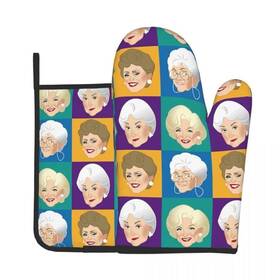 Happydaddy 794832940787 Golden Girls Kitchen Oven Mitt And Potholder Gift Set For Fans Decor