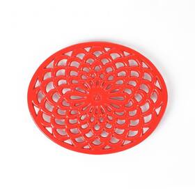 Hawok 748528757050 Oval Cast Iron Trivet Red Metal For Kitchen Dinning