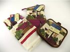 Hc003 Home Collection Wine Bottle Grape Kitchen Towel Set By Cotton