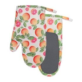 Hcufnouot01 Hcufnouo Oven Mitts Heat Resistant Set Of 2 Cute Long Quilted Cotton 7 Inch X11 Grapefruit