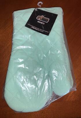 Heat Resistant Thick Cotton Oven Mitts Set 840029672440 Gorilla Grip Pair New In Sealed Packaging-mint Color 100% 13 Inch