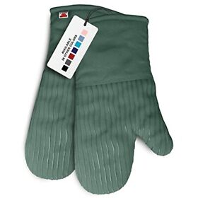 Heatresistant Oven Mitts Set Of 2 Silicone Kitchen Mitt Gloves Green