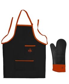 Hk-714 Hells Kitchen Cooking Apron And Silicone Mitt Set New In Box One Size Fits All