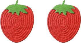 20x18x0.6cm Hemoton Uk06d3218n 2 Pcs Pot Holders Cloth Trivets Strawberry 2pcs Red