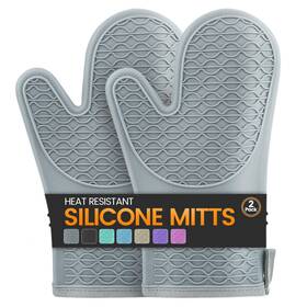 Hesee 717020353541 Silicone Oven Mitts Heat Resistant 2pcs With Soft Cotton Lining Wat