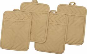 Hfgblg 726084333093 Cotton Pocket Pot Holder Kitchen Hot Pads Heat Resistant Set Of 4 Basi