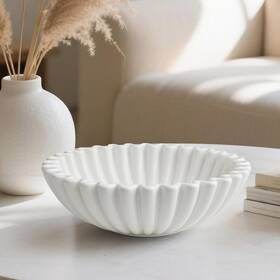 Tcw-10in-qz Hfwdgtao Large Decorative Bowl White Ceramic Fruit 10 Inches