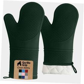 Vc-a1-33411 Hills Point Industries Llc Bpa-free Soft Silicone Oven Mitts 14.5x8.3 14.5 Inch Hunter Green