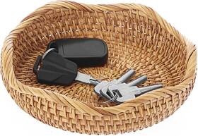 01152 Hipiwe Round Key Basket Bowl For Entryway 7.3 Inch Natural X-small Color