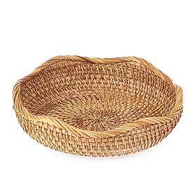 01153 Hipiwe Natural Rattan Tray 8.5 Inch Wicker Storage Bowls Small Color