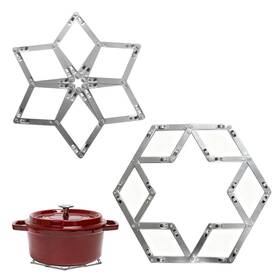 2026012850a2 Hiyoo 2 Pcs Stainless Steel Trivets For Hot Dishes Expandable Heat Resistant Insul