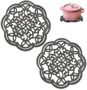 Guodian-2p Hningbuyox 2 Pack Cast Iron Trivet Heavy Duty Metal Trivets For Hot Pots And