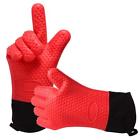 Hol99411 Unbranded Pair Silicone Cooking Bbq Gloves Heat Resistant 8564369157345