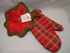 Holiday Time Poinsettia Potholder Oven Mitt 825540056689