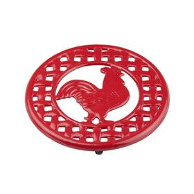 Home Basics 886466441737 Cast Iron Rooster Red Trivet 8 Inch X .62