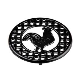 Home Basics 886466441775 Cast Iron Rooster Black Trivet 8 Inch X .62