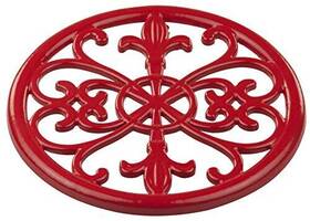 Home Basics 886466443922 Cast Iron Enamel Coated Red Round Trivet 7.75 Inch X .50