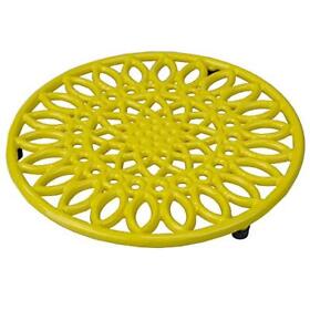 Home Basics Sunflower Collection Heavy-duty Cast-iron Trivet For Serving Hot Dis