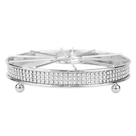 Tr37107 Home Basics Pave Round Nonskid Trivet Ornate Design Diamond Band Around B