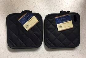 Home Collection 088052202368 4 Pot Holders 7 In X 100% Polyester Black