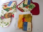 Home Collection 5 Pc Set 2 Dish Towels 1 Oven Mitt Pot Holders Pretty Rooster New 639277208859