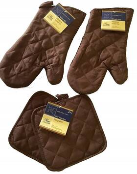 Home Collection 639277026163 Kitchen Oven Mitt Pot Holder Set Linens Pack Br