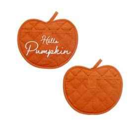 Ra705 Home Collection 100% Cotton Orange Pot Holders Great Gift For The Holiday Season