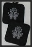 Home Collection The Kracken Embroidered Potholder Set Of Black Cotton
