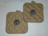 Home Collection Wolf Embroidered Potholder Set Of Tan Free Shipping