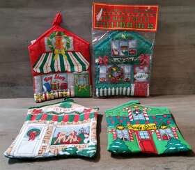 01182022 Home For The Holidays Vintage 1992 Christmas Fragranced Shaped Potholders Hot Pads 4pc Bakery