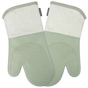 Homewear Linens 722885559670 Marlow Silicone Extra Long Oven Mitt 2 Piece Set Heat And Slip