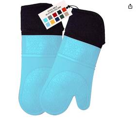 Homwe 850035221051 Silicone Oven Mitt With Quilted Liner Heat Resistant Extra Long New