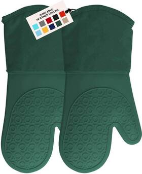 Homwe 850035221105 Extra Long Professional Silicone Oven Mitt Mitts With Quilted Liner He