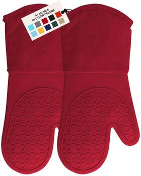 Homwe 850035221112 Professional Silicone Oven Mitt Mitts With Quilted Liner Pot Holders