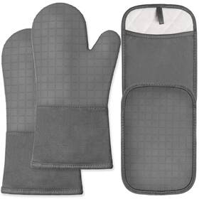 Homwe 850035221280 Silicone Oven Mitts And Pot Holders For Kitchen Baking - Set Of 4 Heat-resi