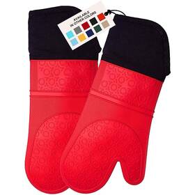 Homwe 885157663465 Bpa-free Soft Silicone Oven Mitts - Ultra Heat Resistant With Thic